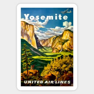 Yosemite National Park - United Air Lines - Vintage Travel Sticker